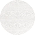 SAFAVIEH Tulum Collection Area Rug - 11' Round, Ivory & Light Grey, Moroccan Boho Tribal Design, Non-Shedding & Easy to Clean, Ideal for Living Room, Bedroom, Dining Space (TUL272G)