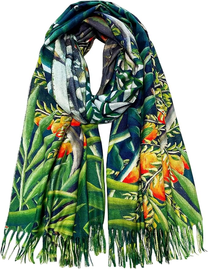 VENVSBEE Reversible Scarf Soft Large Shawl Wrap Blanket Double Sided Art Print Warm Pashmina Stoles Klimt Van Gogh Gifts
