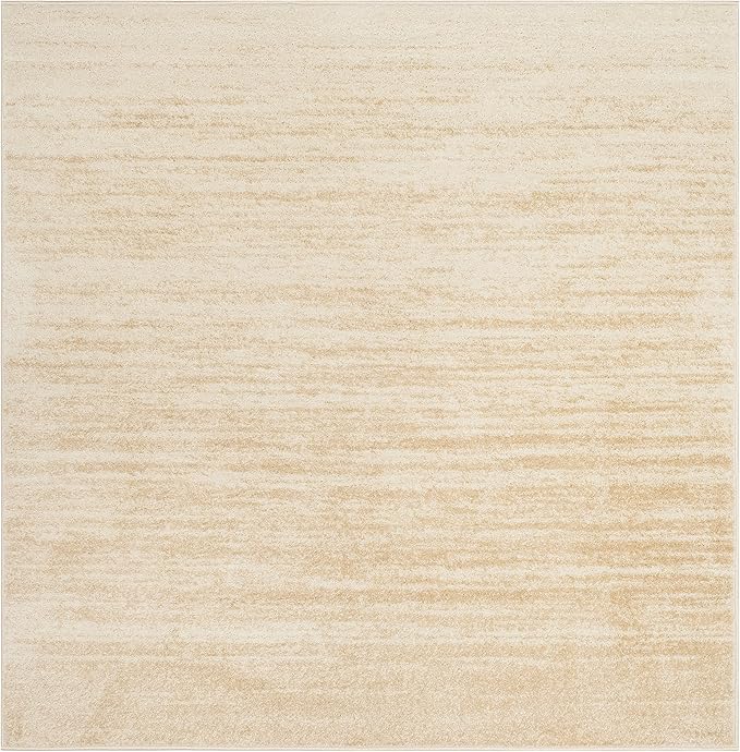 SAFAVIEH Adirondack Collection Area Rug - 4' Square, Champagne & Cream, Modern Ombre Design, Non Shedding & Easy to Clean, Ideal for Living Room, Bedroom, Office, Dining Space (ADR113W)