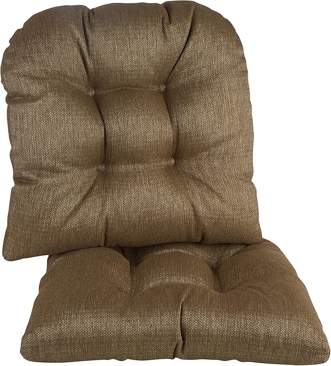 Klear Vu Gripper Overstuffed Universal Non-Slip Dining Chair Cushions for Kitchen Decor or Office Use, U-Shaped Skid-Proof Seat Pad, 17x17 Inches, 2 Count (Pack of 1), Solid Gold