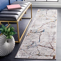 SAFAVIEH Amelia Collection Runner Rug - 2' x 8', Grey & Blue Gold, Modern Abstract Design, Non-Shedding & Easy Care, Ideal for High Traffic Areas in Living Room, Bedroom (ALA293M)