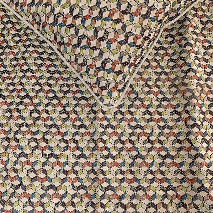 The HomeCentric King Queen Twin Beige & Multicolor Decorative Full 68"x18" Bed Runner with Pillow Cover, Floral Embroidery Bed Scarf on Jacquard Embroidered Fabric - Trixee