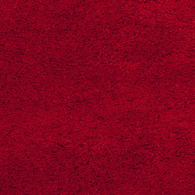 SAFAVIEH Milan Shag Collection Accent Rug - 3' x 5', Red, Solid Design, Non-Shedding & Easy Care, 2-inch Thick Ideal for High Traffic Areas in Entryway, Living Room, Bedroom (SG180-4040)