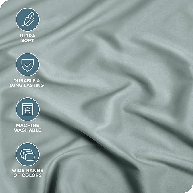 Bare Home Fitted Bottom Sheet Twin Extra Long Size - Premium 1800 Microfiber - Ultra-Soft Hotel Luxury - Deep Pocket - Durable and Long Lasting (Twin XL, Sea Spray)