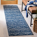 SAFAVIEH Tulum Collection Runner Rug - 2' x 9', Navy & Ivory, Moroccan Boho Tribal Design, Non-Shedding & Easy to Clean, Ideal for Living Room, Hallway, Foyer, Entryway, Bedroom (TUL272N)