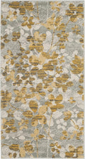 SAFAVIEH Evoke Collection 2'2" x 4' Grey / Gold EVK236P Floral Non-Shedding Living Room Bedroom Accent Rug