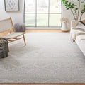 SAFAVIEH Tulum Collection Area Rug - 9' Square, Ivory & Light Grey, Moroccan Boho Tribal Design, Non-Shedding & Easy to Clean, Ideal for Living Room, Bedroom, Dining Space (TUL272G)