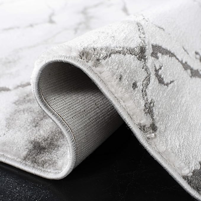 SAFAVIEH Craft Collection Runner Rug - 2'3" x 18', Grey & Silver, Modern Abstract Design, Non-Shedding & Easy Care, Ideal for High Traffic Areas in Living Room, Bedroom (CFT877G)