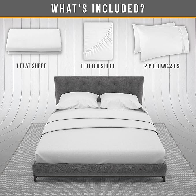 California King Sheet Sets - Luxury Hotel Bed Sheets - Soft Cooling Sheets with Elastic Corner Straps - Deep Pocket Microfiber - Bedding Sheet & Pillowcases - 4 PC (Cal King Size, White)