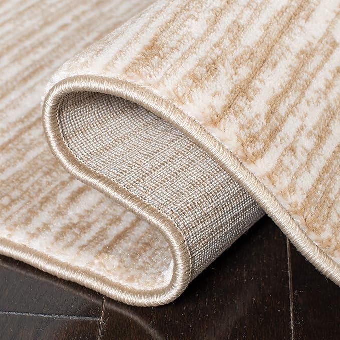 SAFAVIEH Vision Collection Area Rug - 9' Square, Cream, Modern Ombre Design, Non-Shedding & Easy to Clean, Ideal for Living Room, Bedroom, Dining Space (VSN606F)