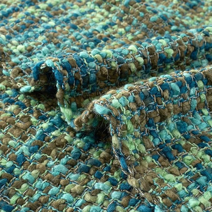 Multi-Color Green Cable Knitted Throw Blanket for Couch,50"X60" Boho Style Textured Blankets for Home Decor,Super Soft Warm Cozy Chunky Knit Blanket with Decorative Tassels for Bed and Sofa