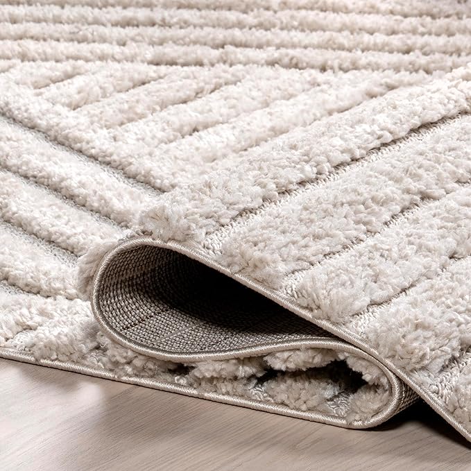 nuLOOM Risette Beige, 7'10" x 10', Geometric, Soft and Textured, High Traffic, Stain Resistant, Easy Clean, Durable Area Rug for Bedroom, Living Room, Dining Space, Den, Foyer, Entryway