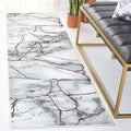 SAFAVIEH Craft Collection Runner Rug - 2'3" x 12', Grey & Wine, Modern Abstract Design, Non-Shedding & Easy Care, Ideal for High Traffic Areas in Living Room, Bedroom (CFT877S)