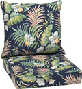 Arden Outdoor Deep Seat Cushion Set, 24 in x 24 in, Weather-Proof, Rain-Proof, Fade Resistant Patio Cushion for Chair, Sofa, and Couch Simone Blue Tropical