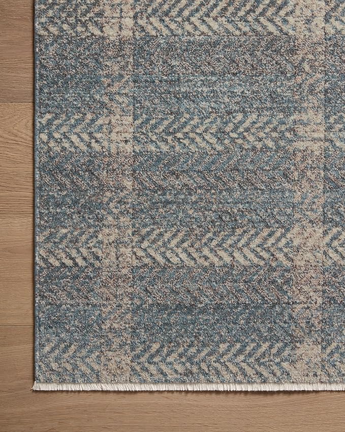 Loloi Angela Rose Ember Collection EMB-03 Blue/Beige 3'-6" x 5'-6" Accent Rug