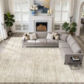 10x14 Area Rugs Living Room: Washable Large Neutral Beige Rug Abstract Soft Modern Stain Resistant Indoor Floor Non-Slip Carpet for Bedroom Nursery Kids Office Playroom Dining Room Under Table Home