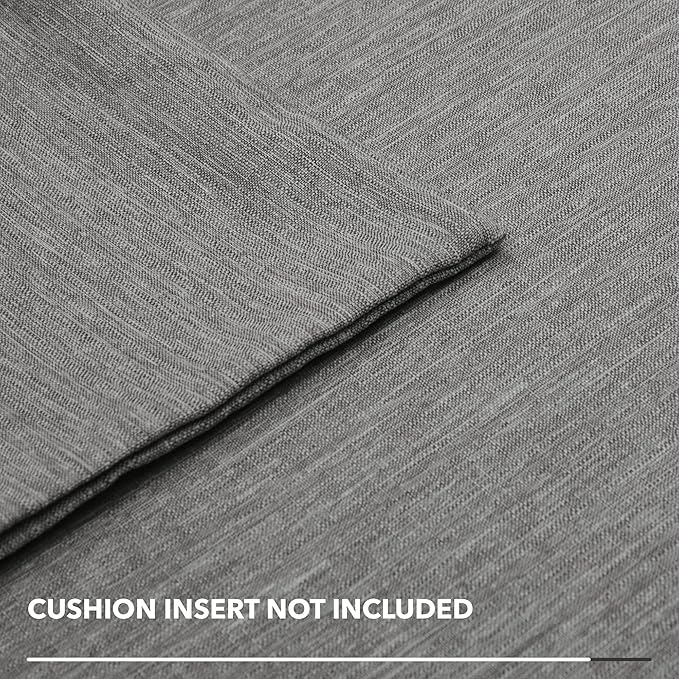 Deconovo Soft Cushion Covers Pillow Covers Faux Linen Pillow Covers with Invisible Zipper for Sofa 18x18 Inch Grey 4 Pcs Case Only No Insert