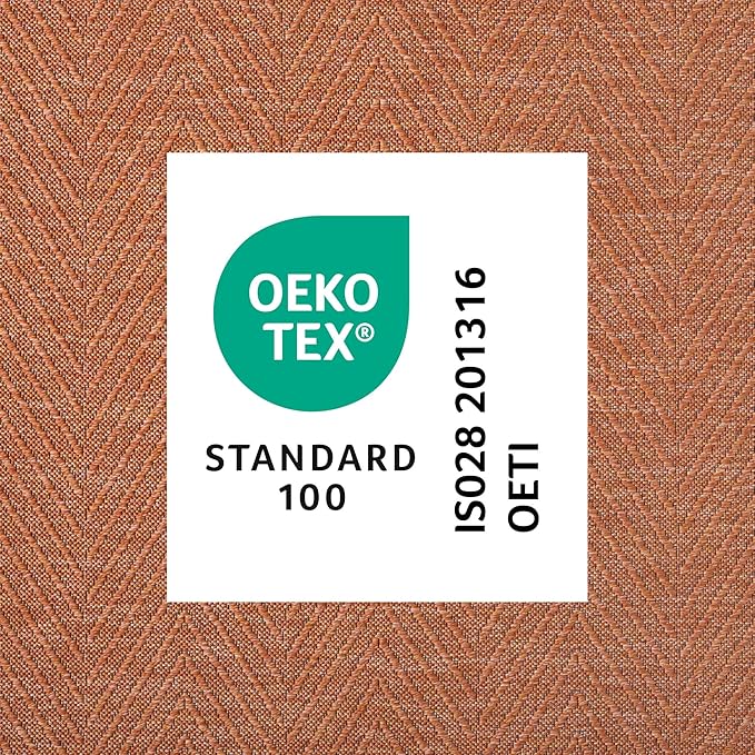 TOWN & COUNTRY BASICS Pax Herringbone Textured Solid Everwash® Washable Area Rug, Low Pile, Non-Slip Backing, Easy Clean Pet & Family Friendly Rug, Rust, 5'11"x9'