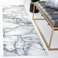 SAFAVIEH Craft Collection Runner Rug - 2'3" x 8', Ivory Grey & Blue, Modern Abstract Design, Non-Shedding & Easy Care, Ideal for High Traffic Areas in Living Room, Bedroom (CFT877M)