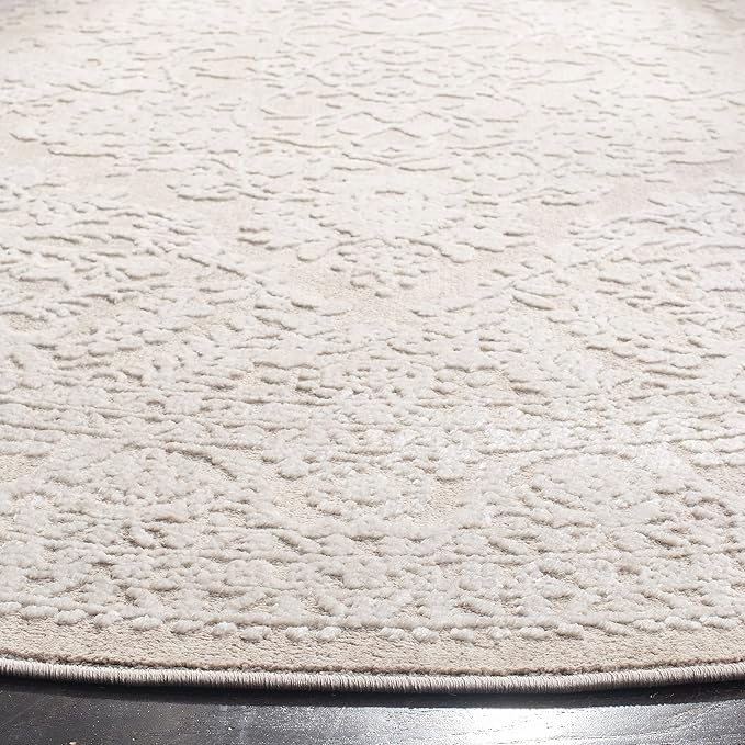SAFAVIEH Area Rug 10' Round - Reflection Collection - Large - Beige & Cream, Non-Shedding & Easy Cleaning, Ideal for Living Room, Bedroom (RFT668A)