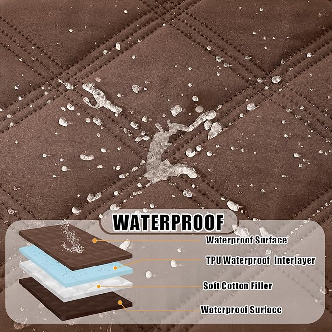 Smiry Waterproof Dog Bed Cover Blanket 30x70, Soft Reversible Pet Blanket, Washable Leakproof Cats Dogs Couch Cover for Sofa, Couch, Furniture, Lattice, Brown/Chocolate