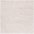 SAFAVIEH Florida Shag Collection Area Rug - 8' Square, Creme & Creme, Non-Shedding & Easy Care, 1.2-inch Thick Ideal for High Traffic Areas in Living Room, Bedroom (SG471-1111)