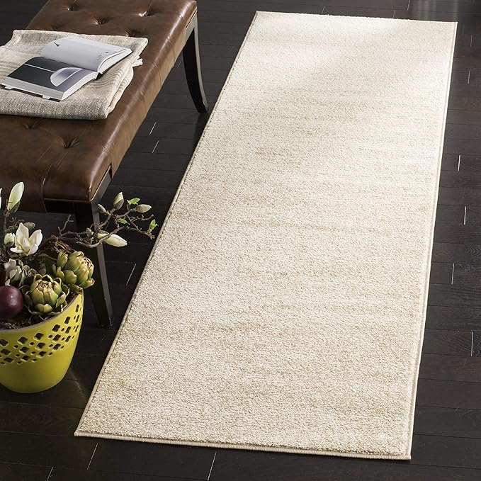 SAFAVIEH Adirondack Collection Runner Rug - 2'6" x 12', Champagne & Cream, Modern Ombre Design, Non Shedding & Easy to Clean, Ideal for Hallway, Foyer, Kitchen, Entryway, Bedroom (ADR113W)