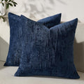 Set of 2 Soft Textured Throw Pillow Covers 18x18,Invisible Zipper Neutral Cushion Cases, Easy - Care Decorative Farmhouse Home Decor for Living Room Couch (Blue, 18" x 18" (Pack of 2))