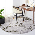 SAFAVIEH Amelia Collection Area Rug - 6'7" Round, Grey & Green, Modern Abstract Design, Non-Shedding & Easy Care, Ideal for High Traffic Areas in Living Room, Bedroom (ALA293J)