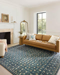Loloi Rifle Paper Co. Eden Collection EDE-03 Lattice Indigo 2'-6" x 11'-6" Runner Rug feat. CloudPile™