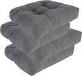 RACE LEAF 4 Pack Patio Chair Cushions 19x19 Inch, Waterproof Memory Foam Cushions with Tufted Cover and Non-Slip Base for Patio Furniture (Gray)