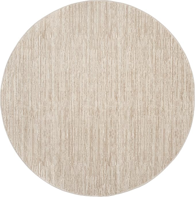 SAFAVIEH Vision Collection Area Rug - 12' Round, Cream, Modern Ombre Design, Non-Shedding & Easy to Clean, Ideal for Living Room, Bedroom, Dining Space (VSN606F)