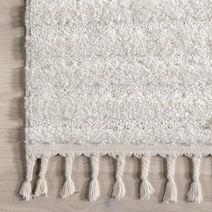 Nuloom Risette Ivory, 9' x 12', Geometric, Soft and Textured, High Traffic, Stain Resistant, Easy Clean, Durable Area Rug for Bedroom, Living Room, Dining Space, Den, Foyer, Entryway