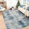 6x9 Area Rugs for Living Room: Washable Rug Modern Abstract Neutral Soft Rugs Non-Slip Low-Pile Indoor Floor Carpet for Bedroom Dining Room Kitchen (Blue, 6'x9')