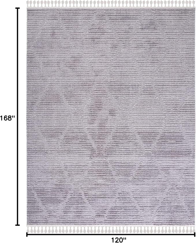 SAFAVIEH Marrakesh Collection Area Rug - 10' x 14', Grey, Bohemian Design, Ideal for High Traffic Areas in Living Room, Bedroom & Dining Room (MRK517F-10)