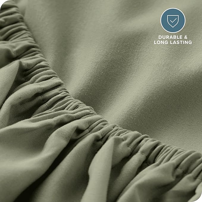 Fitted Bottom Sheet Twin XL Size - Premium 1800 Microfiber - Ultra-Soft Hotel Luxury - Deep Pocket - Durable and Long Lasting - Extra Long Fitted Sheet (Twin XL, Sage)