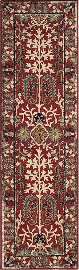SAFAVIEH Antiquity Collection Runner Rug - 2'3" x 6', Red & Multi, Handmade Traditional Oriental Wool, Ideal for High Traffic Areas in Living Room, Bedroom (AT64A)
