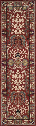 SAFAVIEH Antiquity Collection Runner Rug - 2'3" x 16', Red & Multi, Handmade Traditional Oriental Wool, Ideal for High Traffic Areas in Living Room, Bedroom (AT64A)