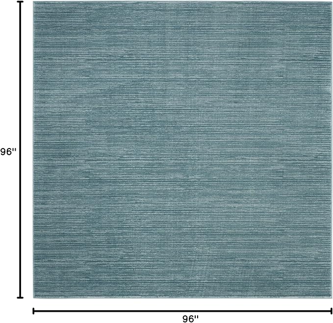 SAFAVIEH Vision Collection Area Rug - 8' Square, Aqua, Modern Ombre Design, Non-Shedding & Easy to Clean, Ideal for Living Room, Bedroom, Dining Space (VSN606B)