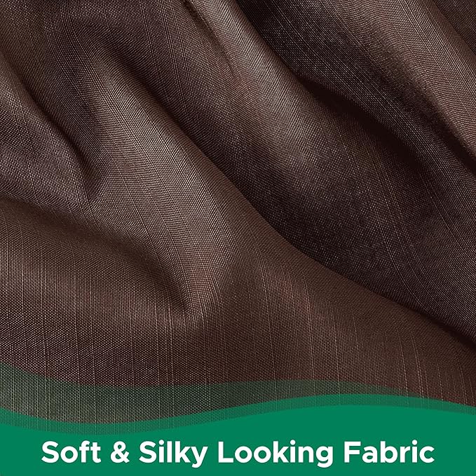 Biscaynebay Wrap Around Bed Skirts for Queen Beds 15" Drop, Brown Adjustable Elastic Dust Ruffles Easy Fit Wrinkle & Fade Resistant Silky Luxurious Fabric Machine Washable