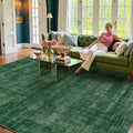 Kokia Abstract Area Rugs 9x12 Bedroom Washable Decor Low Pile Non-Slip Non-Shedding Indoor Carpet Foldable Stain Resistant Floor Mat Living Room Dining Room, Green Rug, Oslo Jungle