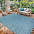 Washable Indoor Outdoor Rug Weather Resistant Carpet Modern Solid for Porch Deck Balcony Backyard Patio Rug 10x14 Aqua Blue