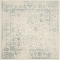 SAFAVIEH Adirondack Collection Area Rug - 6' Square, Ivory & Slate, Distressed Vintage Floral Design, Non-Shedding & Easy to Clean, Ideal for Living Room, Bedroom, Dining Space (ADR109S)