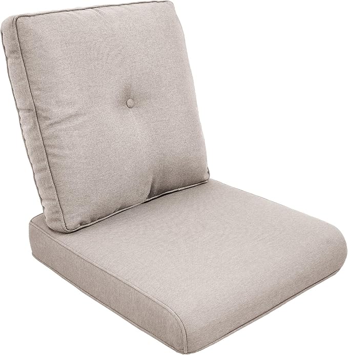 Outdoor Chair Cushions - 22" x 25" x 4" Patio Furniture Cushions with Water Resistant & Removable Cover, 28D High Density Sponge Patio Cushion for Outdoor Furniture Couch Rocker Chair, Beige