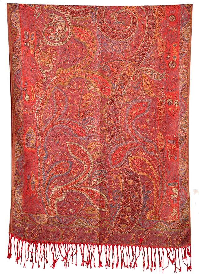 Achillea Big Paisley Pashmina Shawl Wrap for Women – Elegant Scarf for Weddings, Evening Dresses, Festivals & Daily Wear