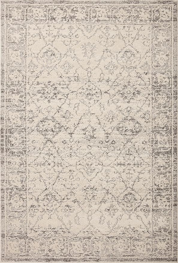 Loloi Magnolia Home by Joanna Gaines Gigi Collection GIG-02 Ivory/Stone 5'-3" x 7'-6" Area Rug