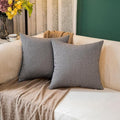 Tweed Throw Pillow Covers Woolen-Style Fabric Square Pillow Cases for Farmhouse Cushion Case and Home Sofa Couch Decor Pack of 2,18x18 Inch Senior Gray Striped