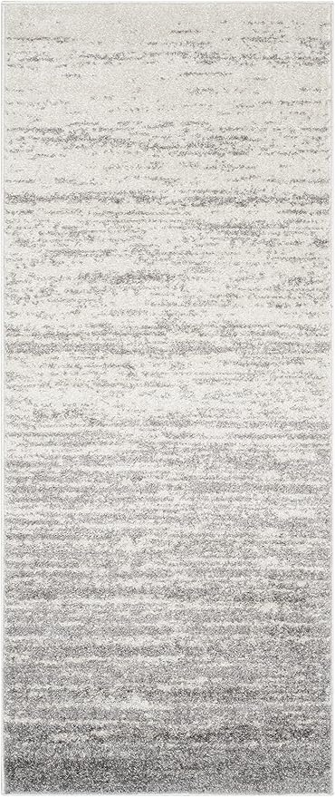SAFAVIEH Adirondack Collection Runner Rug - 2'1" x 6', Ivory & Silver, Modern Ombre Design, Non Shedding & Easy to Clean, Ideal for Hallway, Foyer, Kitchen, Entryway, Bedroom (ADR113B)