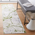 SAFAVIEH Amelia Collection Runner Rug - 2' x 6', Grey & Green, Modern Abstract Design, Non-Shedding & Easy Care, Ideal for High Traffic Areas in Living Room, Bedroom (ALA293J)