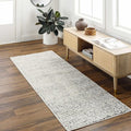 Hauteloom Keita Contemporary Mosaic Runner Rug - High Pile Fluffy Soft Shag Carpet for Hallway, Kitchen - Black and White - 2'8" x 7'3" Runner